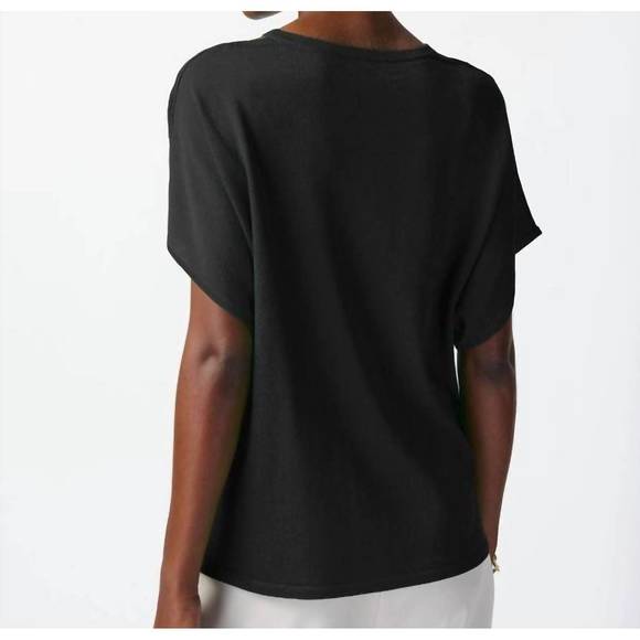 NEW JOSEPH RIBKOFF cutout neckline top in black - Picture 2 of 2